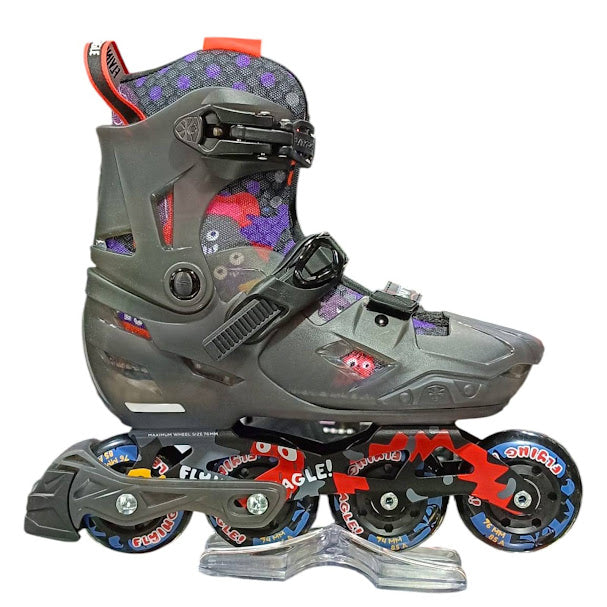 Patínes profesionales freestyle Flying Eagle modelo S8 color humo ajustable ruedas roqueables