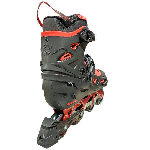 Patínes profesionales freestyle Flying Eagle modelo S9 Dynamo color negro/rojo ajustable ruedas roqueables