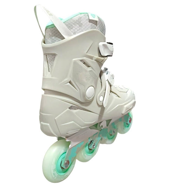 Patínes profesionales freestyle Flying Eagle modelo X3 color perla/menta ruedas roqueables