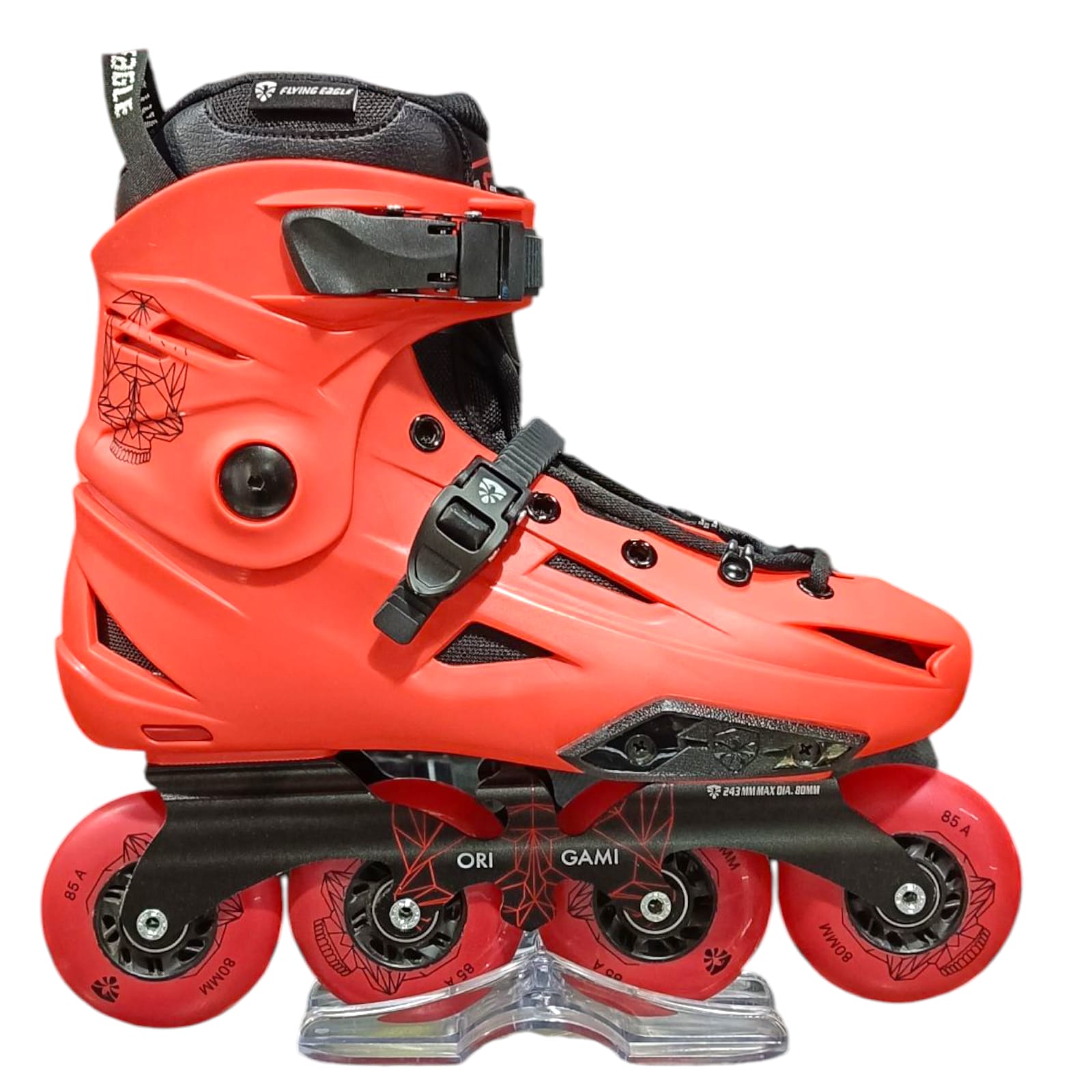 Patínes profesionales freestyle Flying Eagle modelo ORIGAMI color rojo  Ruedas de 80mm