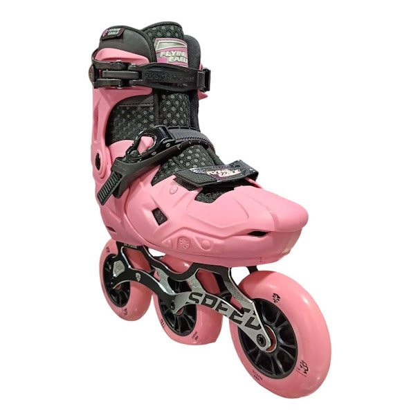 Patínes profesionales Flying Eagle modelo S7 SPEED color rosa ajustable ruedas de 100mm