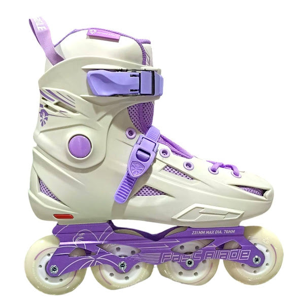 Patínes profesionales freestyle Flying Eagle modelo FATS BLADE color gris/morado ruedas roqueables