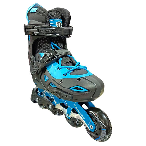 Patínes profesionales freestyle Flying Eagle modelo S9 Dynamo color negro/azul ajustable