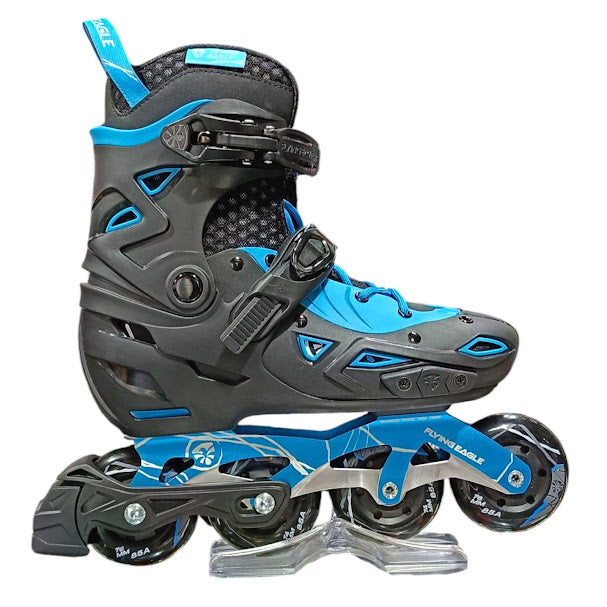 Patínes profesionales freestyle Flying Eagle modelo S9 Dynamo color negro/azul ajustable