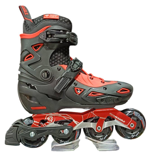 Patínes profesionales freestyle Flying Eagle modelo S9 Dynamo color negro/rojo ajustable ruedas roqueables