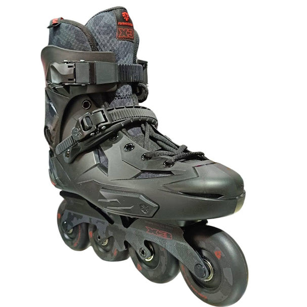 Patines profesionales freestyle Flying Eagle modelo X3 color negro ruedas roqueables