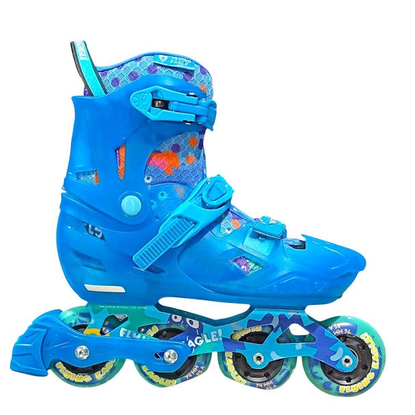 Patines profesionales Freestyle Flying Eagle modelo S8 color azul translúcido