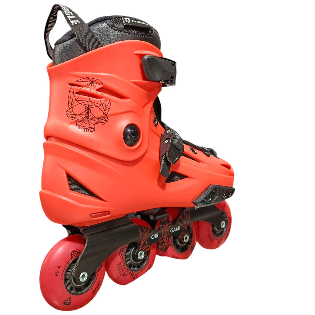 Patínes profesionales freestyle Flying Eagle modelo ORIGAMI color rojo  Ruedas de 80mm