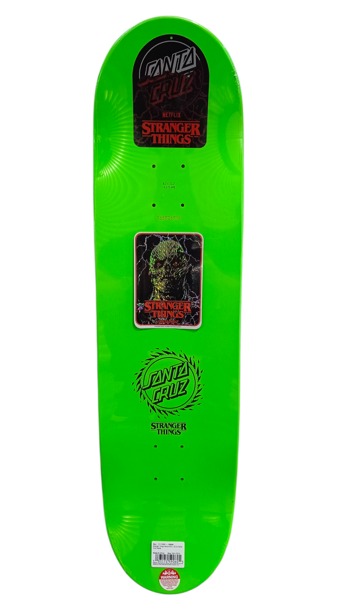 Tabla de skateboard Santa Cruz edición strange things